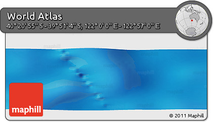 Physical Panoramic Map of the Area around 40° 6' 0" S, 122° 28' 29" E