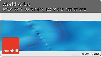 Physical Panoramic Map of the Area around 40° 6' 0" S, 122° 28' 29" E