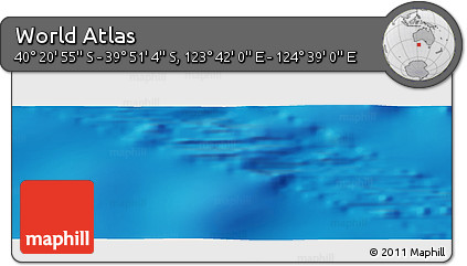 Physical Panoramic Map of the Area around 40° 6' 0" S, 124° 10' 30" E