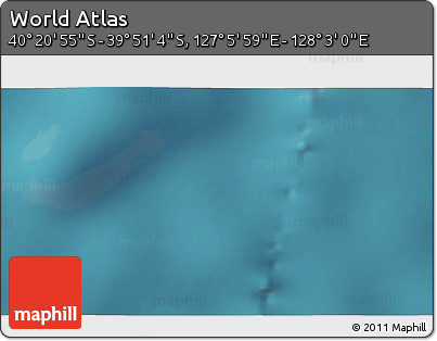 Satellite 3D Map of the Area around 40° 6' 0" S, 127° 34' 30" E