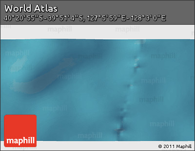 Satellite 3D Map of the Area around 40° 6' 0" S, 127° 34' 30" E