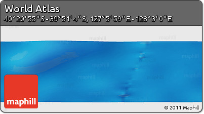 Physical Panoramic Map of the Area around 40° 6' 0" S, 127° 34' 30" E