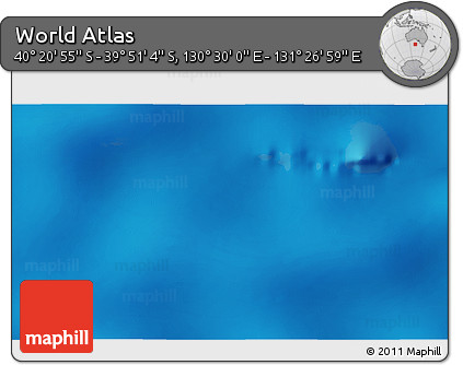 Physical 3D Map of the Area around 40° 6' 0" S, 130° 58' 29" E