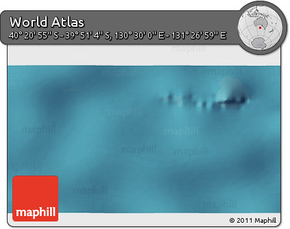 Satellite 3D Map of the Area around 40° 6' 0" S, 130° 58' 29" E