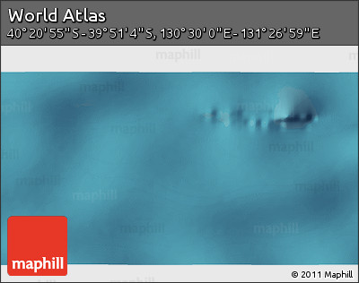 Satellite 3D Map of the Area around 40° 6' 0" S, 130° 58' 29" E