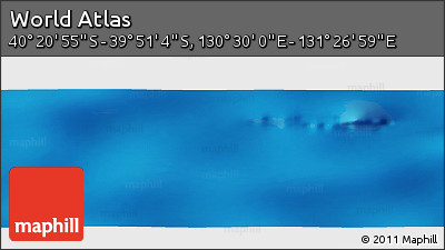 Physical Panoramic Map of the Area around 40° 6' 0" S, 130° 58' 29" E
