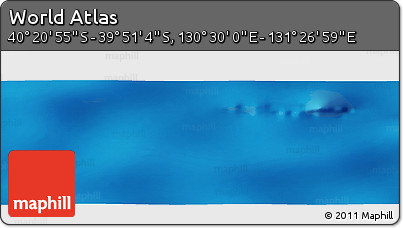 Physical Panoramic Map of the Area around 40° 6' 0" S, 130° 58' 29" E