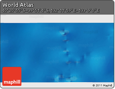 Shaded Relief 3D Map of the Area around 40° 6' 0" S, 132° 40' 30" E