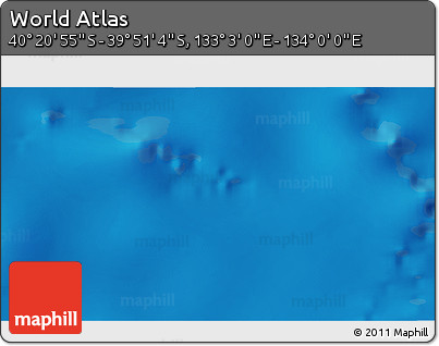 Shaded Relief 3D Map of the Area around 40° 6' 0" S, 133° 31' 30" E