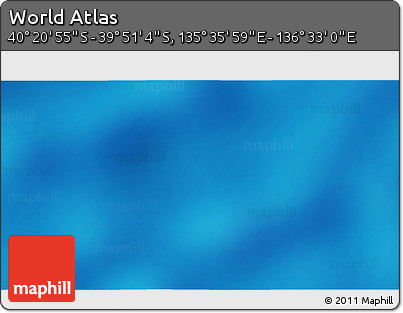 Physical 3D Map of the Area around 40° 6' 0" S, 136° 4' 29" E