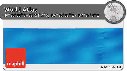 Physical Panoramic Map of the Area around 40° 6' 0" S, 136° 55' 30" E