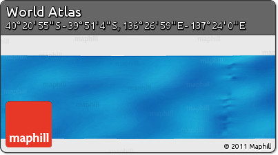 Physical Panoramic Map of the Area around 40° 6' 0" S, 136° 55' 30" E