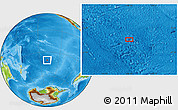 Physical Location Map of the area around 40° 6' 0" S, 138° 28' 29" W