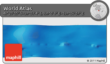 Physical Panoramic Map of the Area around 40° 6' 0" S, 139° 28' 29" E