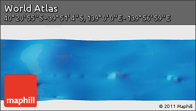 Physical Panoramic Map of the Area around 40° 6' 0" S, 139° 28' 29" E