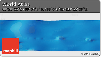 Physical Panoramic Map of the Area around 40° 6' 0" S, 139° 28' 29" E