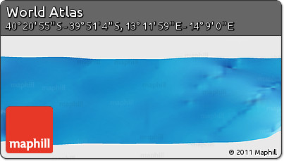 Physical Panoramic Map of the Area around 40° 6' 0" S, 13° 40' 30" E
