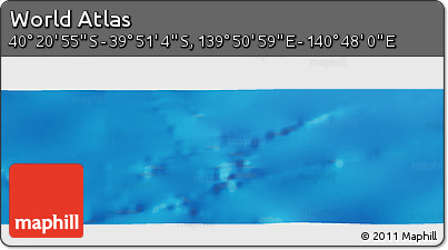 Shaded Relief Panoramic Map of the Area around 40° 6' 0" S, 140° 19' 29" E
