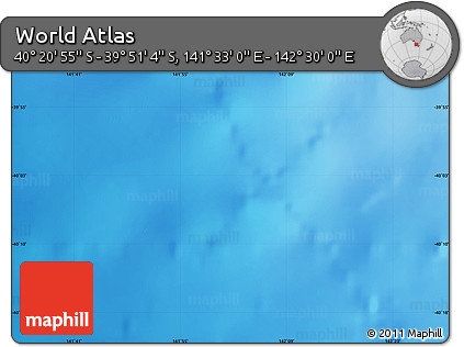 Physical Map of the Area around 40° 6' 0" S, 142° 1' 30" E