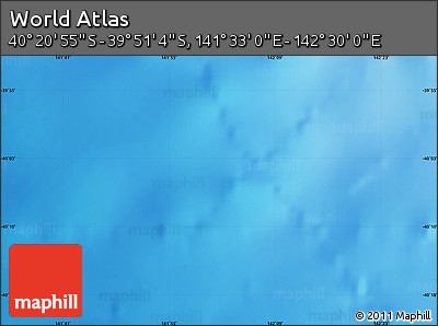 Physical Map of the Area around 40° 6' 0" S, 142° 1' 30" E