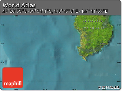 Satellite Map of the Area around 40° 6' 0" S, 143° 43' 29" E