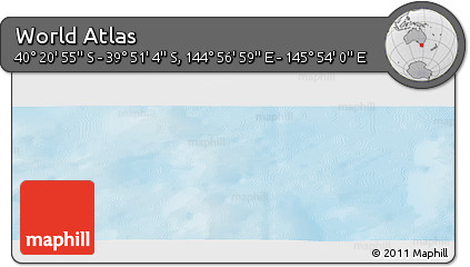 Physical Panoramic Map of the Area around 40° 6' 0" S, 145° 25' 30" E
