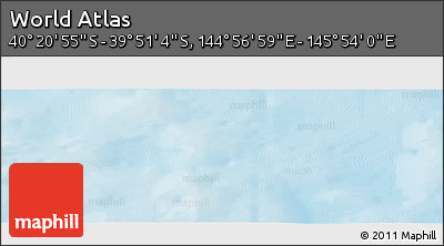Physical Panoramic Map of the Area around 40° 6' 0" S, 145° 25' 30" E
