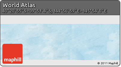 Physical Panoramic Map of the Area around 40° 6' 0" S, 145° 25' 30" E