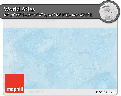 Shaded Relief 3D Map of the Area around 40° 6' 0" S, 146° 16' 30" E