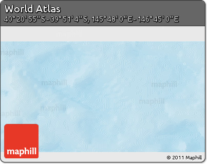 Shaded Relief 3D Map of the Area around 40° 6' 0" S, 146° 16' 30" E