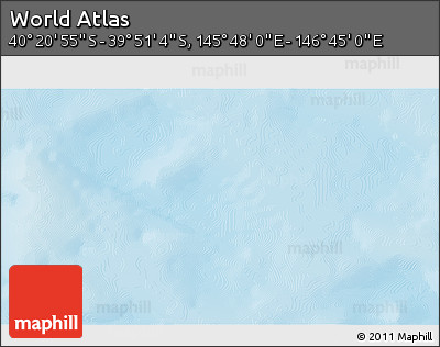 Shaded Relief 3D Map of the Area around 40° 6' 0" S, 146° 16' 30" E