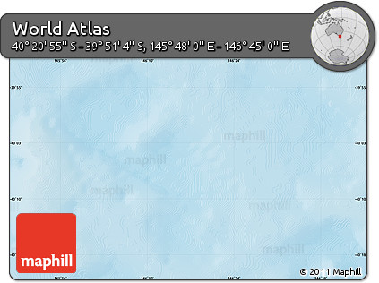 Physical Map of the Area around 40° 6' 0" S, 146° 16' 30" E