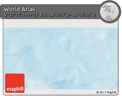 Shaded Relief 3D Map of the Area around 40° 6' 0" S, 147° 7' 30" E