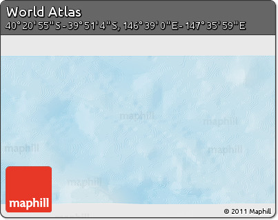 Shaded Relief 3D Map of the Area around 40° 6' 0" S, 147° 7' 30" E