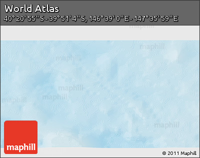 Shaded Relief 3D Map of the Area around 40° 6' 0" S, 147° 7' 30" E