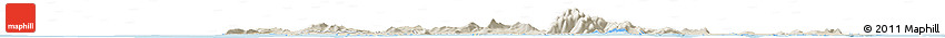 Shaded Relief Horizon Map of the Area around 40° 6' 0" S, 147° 58' 29" E