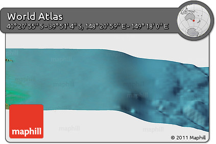 Satellite Panoramic Map of the Area around 40° 6' 0" S, 148° 49' 29" E