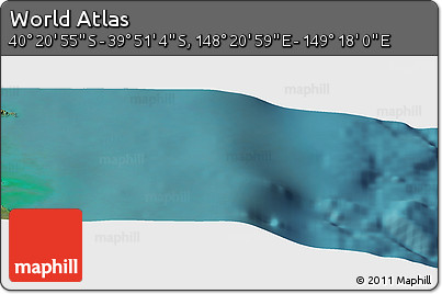 Satellite Panoramic Map of the Area around 40° 6' 0" S, 148° 49' 29" E