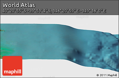 Satellite Panoramic Map of the Area around 40° 6' 0" S, 148° 49' 29" E