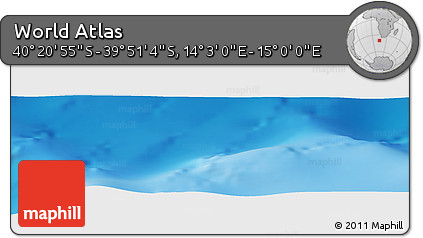 Physical Panoramic Map of the Area around 40° 6' 0" S, 14° 31' 30" E