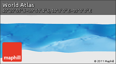 Physical Panoramic Map of the Area around 40° 6' 0" S, 14° 31' 30" E