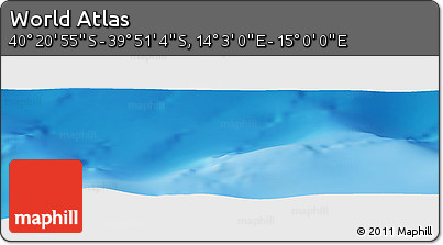 Physical Panoramic Map of the Area around 40° 6' 0" S, 14° 31' 30" E