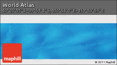 Physical Panoramic Map of the Area around 40° 6' 0" S, 151° 22' 30" E