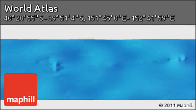 Physical Panoramic Map of the Area around 40° 6' 0" S, 152° 13' 29" E