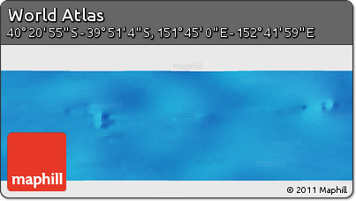 Physical Panoramic Map of the Area around 40° 6' 0" S, 152° 13' 29" E