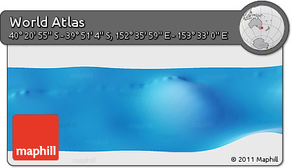 Physical Panoramic Map of the Area around 40° 6' 0" S, 153° 4' 29" E