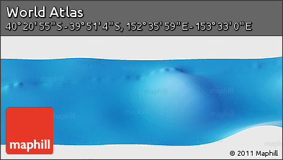 Physical Panoramic Map of the Area around 40° 6' 0" S, 153° 4' 29" E