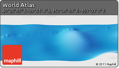 Physical Panoramic Map of the Area around 40° 6' 0" S, 153° 4' 29" E