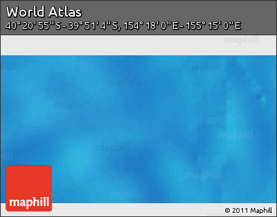Physical 3D Map of the Area around 40° 6' 0" S, 154° 46' 30" E