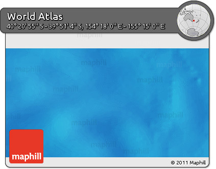 Shaded Relief 3D Map of the Area around 40° 6' 0" S, 154° 46' 30" E